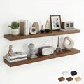 Dreamland 40Inch Floating Shelves for Wall, Rustic Wooden Walnut Floating Shelves for Living Room, Kitchen, Farmhouse, Deep Wall Mounted Book Shelf, Wood Storage Display Shelf for Home Decor, Set of 2