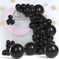 Black Balloons, 140pcs Black 18 12 10 5 Inch Different Sizes Pack Party Latex Balloons for Birthday Halloween Holiday Balloon Garland as Party Decorations