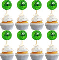 24 PCS Green Disco Ball Cupcake Toppers, Mini Disco Ball Cake Toppers Disco Theme Cake Decorations for St Patricks Day 70s Disco Party Summer Tea Party Decorations