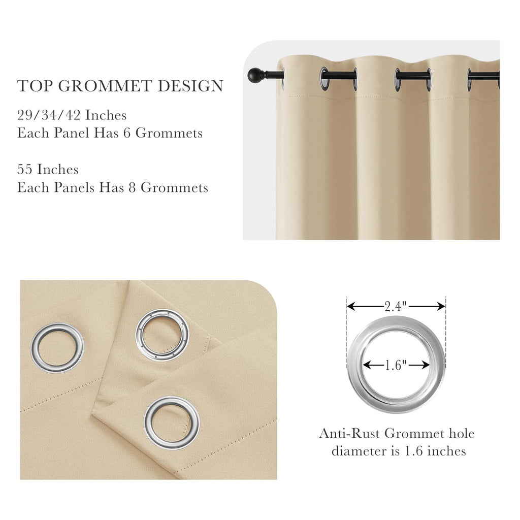 Blackout Curtains for Bedroom 72 Inch Length 2 Panels Set (2 Count)