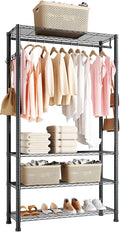 VEVOR Clothing Garment Rack, Heavy Duty Closet Wardrobe, Adjustable Tiers Clothes Racks with Steel Frame, for Bedroom, Clothing Store, Hallway
