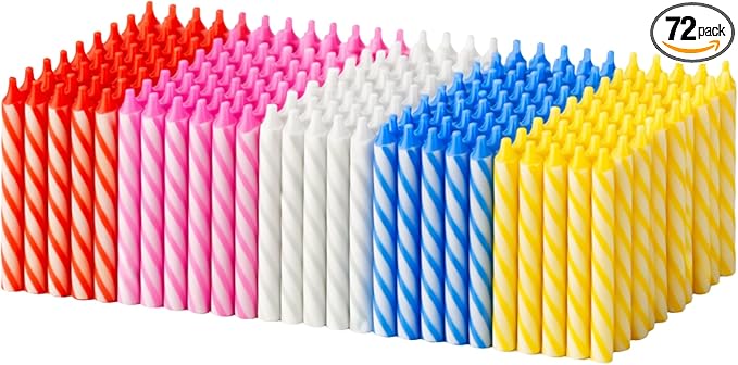 by Tugba Aydan - Birthday Candle - 72 Count Mix Color Birthday Candles for Cake, Cake Candle for Birthday, Party Small Candles
