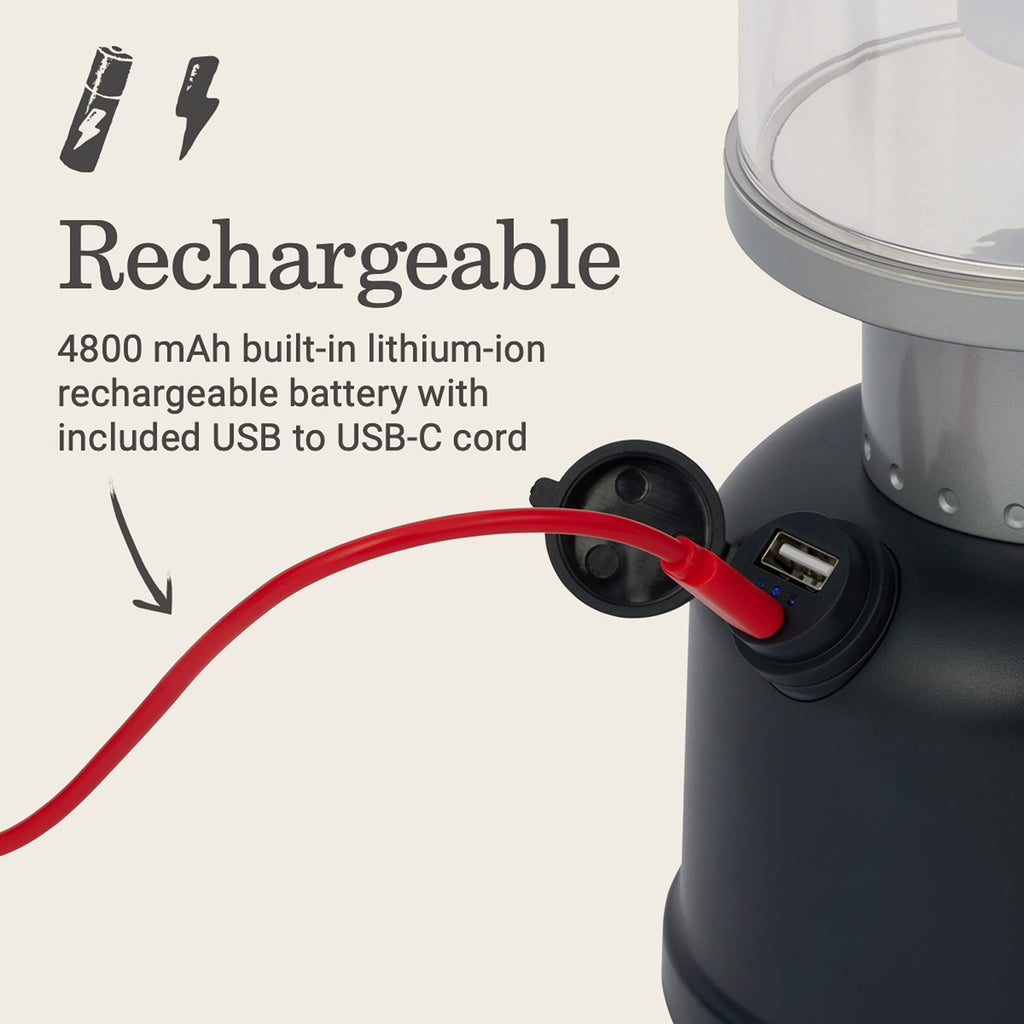 Coleman Classic Rechargeable 800L LED Lantern, Impact & Water-Resistant Lantern with Carabiner Handle & Charging Ports, Great for Camping, Power Outage, Emergencies, & More