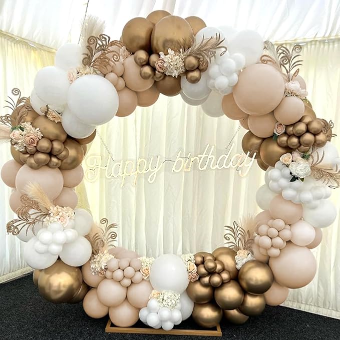 Awenztech 110pcs Nude Balloon Arch Garland Kit, 18 12 10 5 inch Apricot Balloons Different Sizes for Birthday Party Decorations