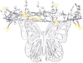 Lineshading 12 Butterfly Cake Stand Acrylic Lighted Cake Holder Acrylic Serving Platter with String Lights Water Drop Diamond String Cupcake Stand Round for Wedding Birthday Dessert Table