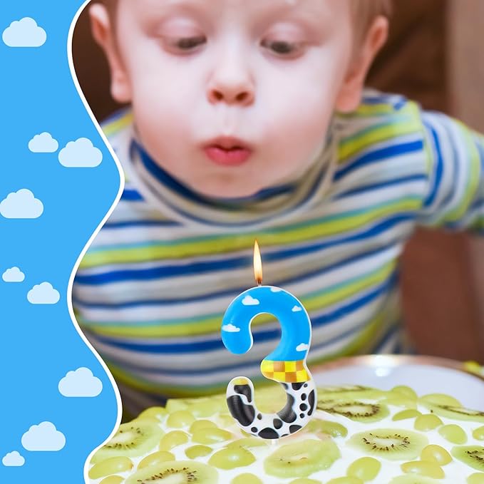 Threlaco Toy Inspire Game Birthday Number Candles Cartoon Cake Topper Cartoon Cake Decorations Birthday Decoration Supplies for Boy Girl Party Decor Supplies(Number 3)