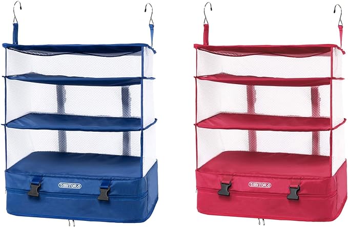 TABITORA Portable Hanging Travel Shelves Bag Packing Cube Organizer Suitcase Storage Large Capacity