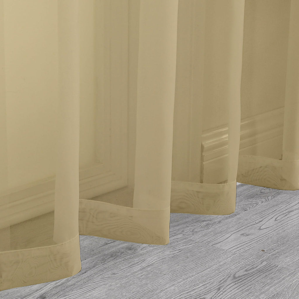 Sheer Gold Kitchen Tier Curtains 24 Inch Length Set