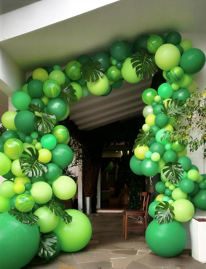 Green Balloons, 50 Pcs Dark & Lime Green Balloons 12 Inch Latex Balloons for St. Patrick’s Day, Baby Shower, Jungle Safari Birthday Party Decorations, Indoor Outdoor