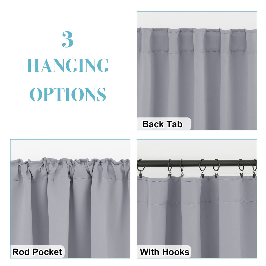 Blackout Curtains 72 inches Long for Bedroom (2 Count)