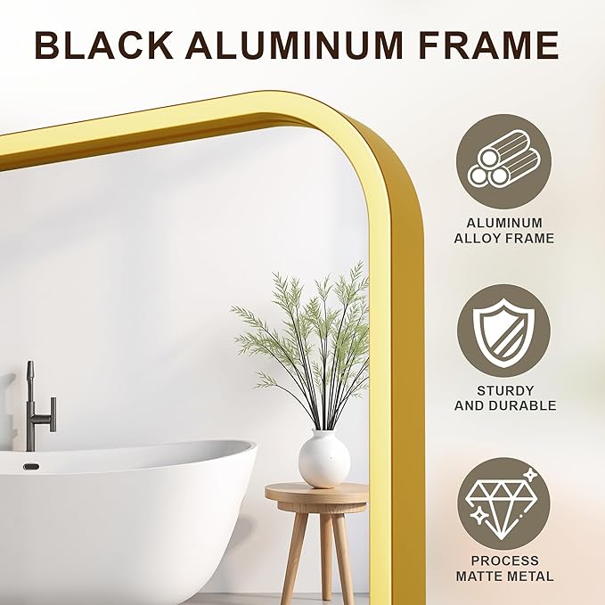 FICTOR Bathroom Mirror, 2 Pack 30"x20"Gold Framed Vanity Mirror for Wall, Shatterproof &Anti-Rust Bathroom Mirrors for Over Sink, Bedroom, Living Room, Entryway, Vertical/Horizontal Mount