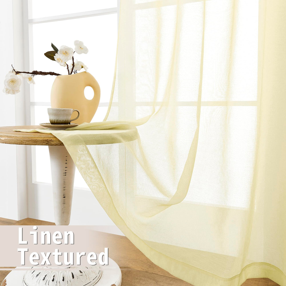 Short Sheer Door Curtain Closet Linen Textured Curtain Sheers Doorway Light Filtering Voile Patio Glass Doors Rod Pocket Curtains French Door