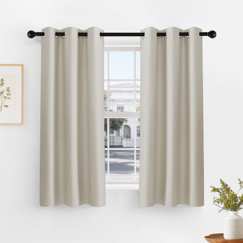 Cream Window Curtain Panels 40 inch Length (2 Count)