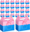 YooNotee 24 Pack Cartoon Girls Happy Birthday Party Gift Boxes Decorations Pink Cartoon Candy Boxes with Bow Colorful Goodie Bags for Birthday Party Favors
