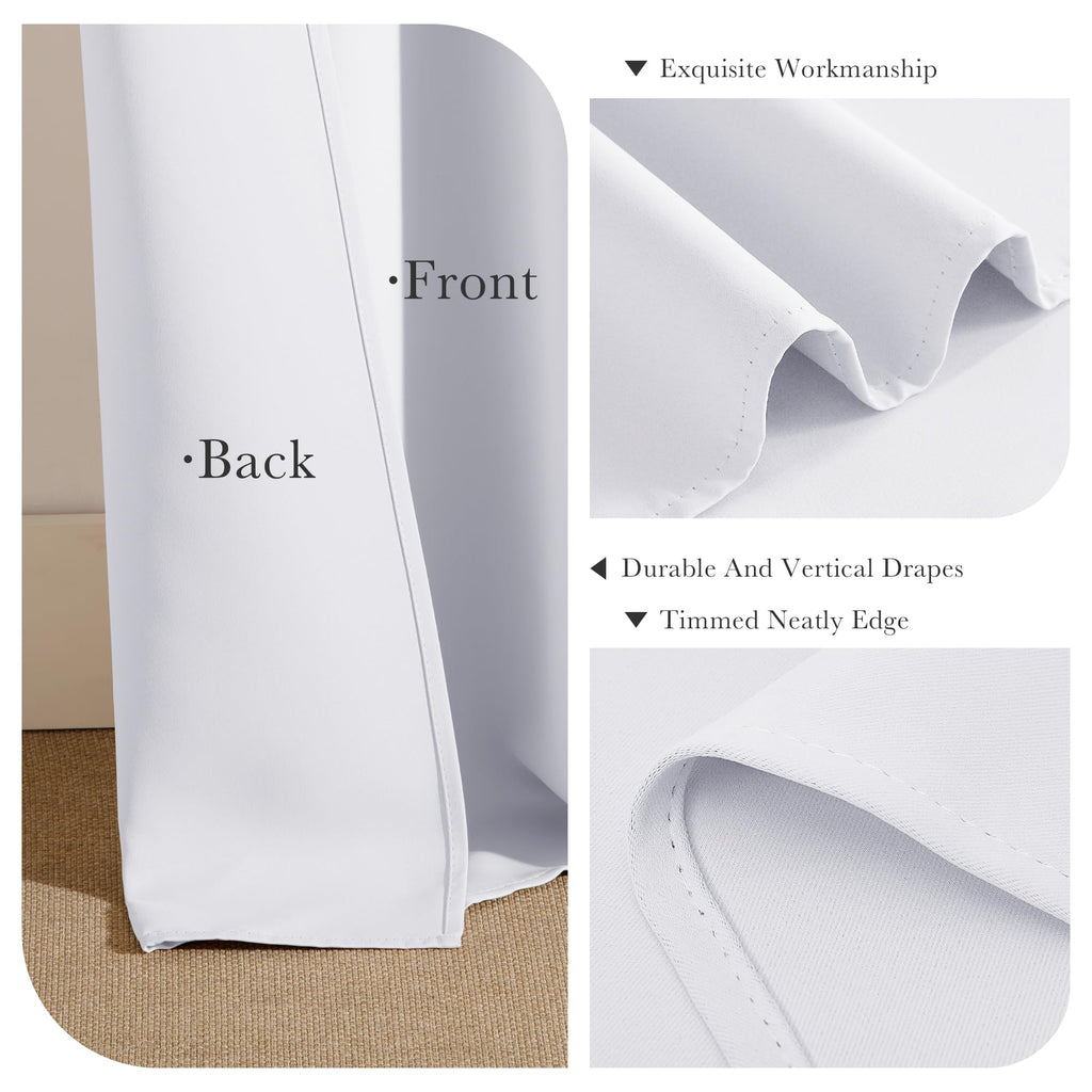 Pure White Room Darkening Small Curtains (2 Count)