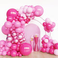 Lukiituke Pink Balloon Arch Kit,134pcs Hot Pink Party Balloons, 4 Size Light Pink Balloons for Baby Shower,Birthday,Wedding Decorations