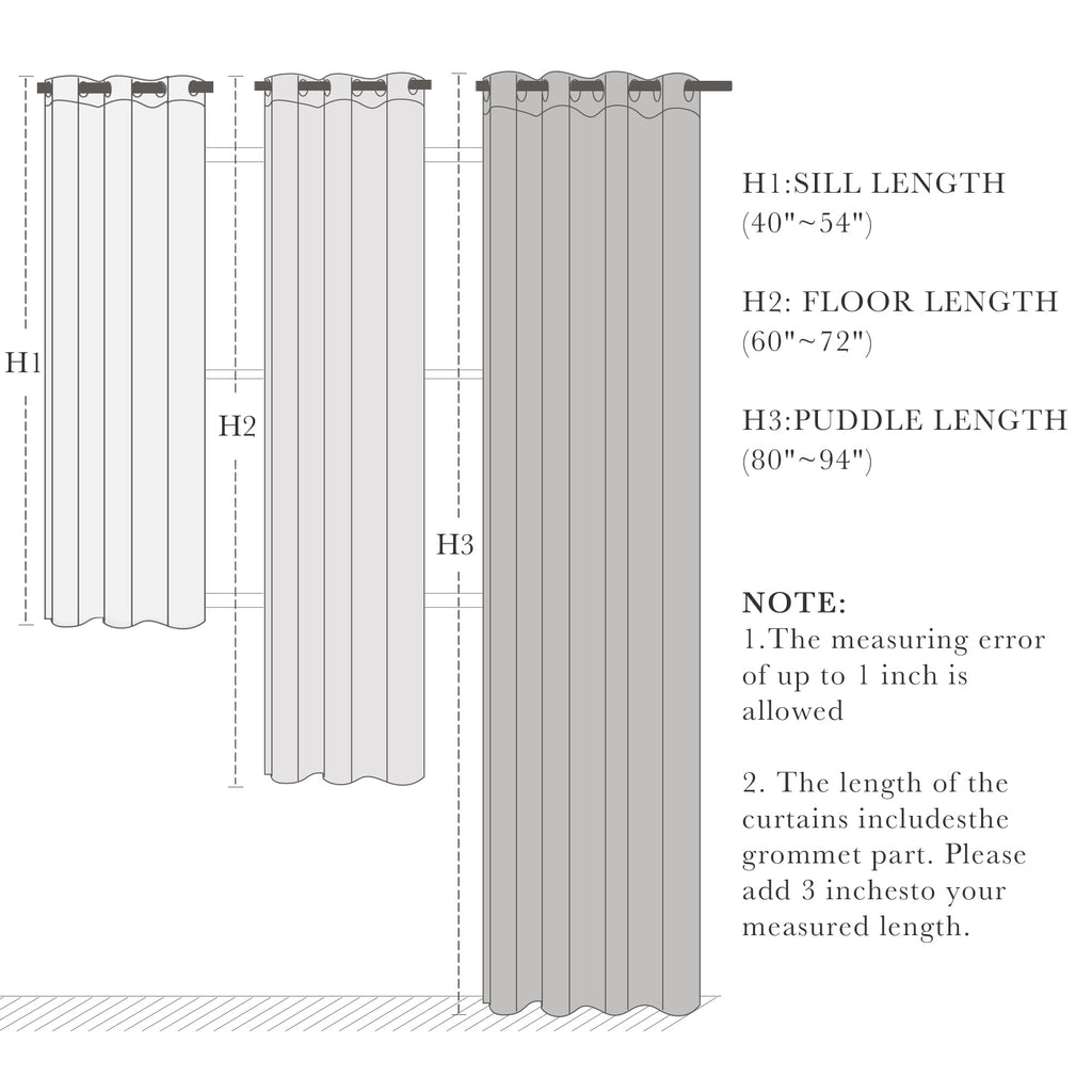 Pure White Blackout Curtains for Bedroom 84 Inch Length (2 Count)