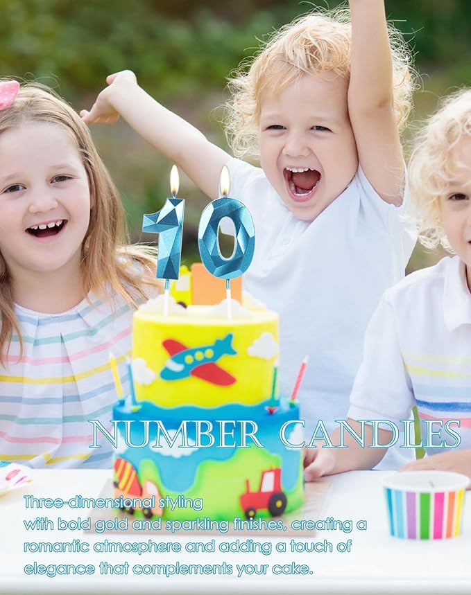 23th Birthday Candles,Number 23 Candles,Blue Happy Birthday Candle for Cake,3D Design Cake Topper Decorations for Women Men Birthday Party Wedding Anniversary Celebration Supplies