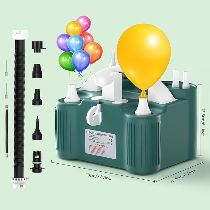 4-in-1 Balloon Pump Electric Balloon Pump Inflador De Globos Electrica Sports Balls Pump for All Balloons Latex Foil 260q Mylar Balloon, Air Cushion Pool Float Yoga Ball Inflator Balloon Machine