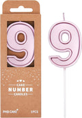 PHD CAKE 2.76 Inch Luxe Rose Gold 9 Number Birthday Candles, Rose Gold Number Candle, Cake Number Candles, Party Celebration