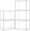 Acrylic Box Display Case, Clear Plastic Stackable Storage Bins with Magnetic Attraction Lid, Showcase for Cosmetic, Large Figures Collectibles (5 Pack, X-Large)