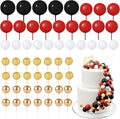 60Pcs Glitter Cake Balls Decorations Foam Cake Topper Balls Mini Balloon Cupcake Toppers for Cake Decorating Birthday Baby Shower Party (Glitter Black Red Series)