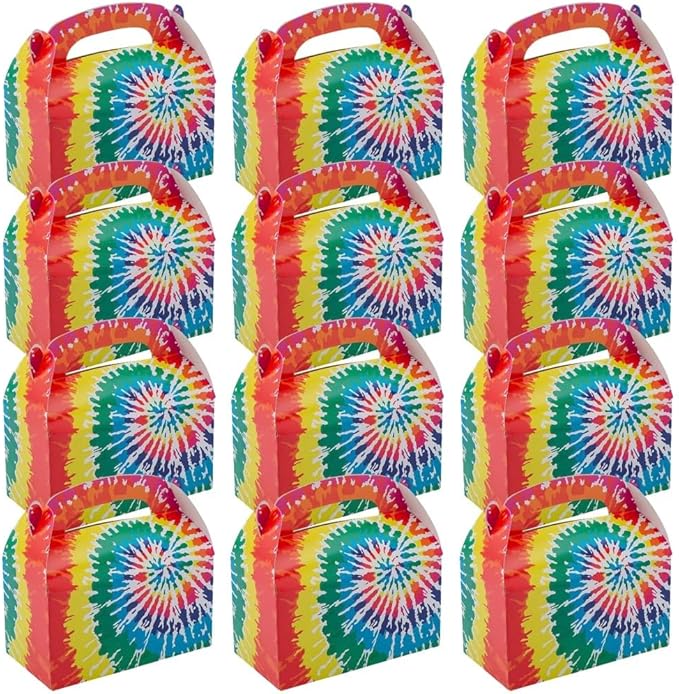 Fun Express Tie Dye Favor Boxes - 12 Pc