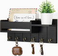 RelaxScene Key Holder Wall Mount - Decorative Key Rack and Mail Organizer with 6 Key Hooks - Wooden Key Hanger with Shelf for Living Room Decor - Rustic Farmhouse Home Entryway Aesthetic Essentials
