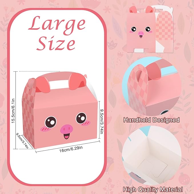 MIKIMIQI Farm Animal Party Decorations, 12 Pcs Gift Wrap Boxes, Birthday Party Supplies for Boys Girls Baby Shower