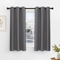 Grey Short Blackout Curtains for Kitchen 45 Inch Length (2 Count)