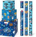 WERNNSAI Father’s Day Wrapping Paper Rolls - 3 Rolls 17” x 10FT Blue Gift Wrap Set with Mustache I Love Dad Designs for Dad Husband Grandpa Birthday Father’s Day Gifts