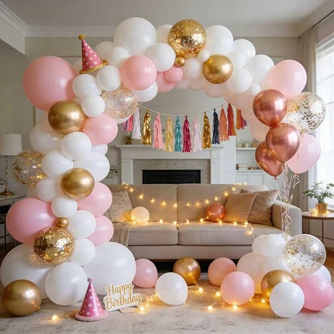 White Balloons 125 pcs Different Sizes Pack of 18 12 10 5 Inch Latex White Balloon Arch Kit Garland for Birthday Party Baby Shower Bridal Shower Graduation Wedding Decorations