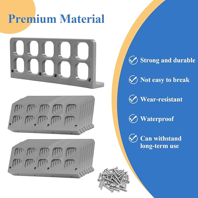 15 Pcs Cable Chase-Wire Bracket Fits NMB Electrical Cord Organized Management, Cable Support Wire Bracket Holder W/Screws, NM Cable Support Organizer, Electrical Wire Dispenser 10-Hole 1-Inch Diameter
