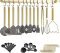 Gold Kitchen Utensils Set, Kyraton 38 Piece Silicone kitchen Cooking Utensils Set with Utensil Rack, Spoon Spatula Set, Non-Stick kitchen Gadgets, Dishwasher Safe