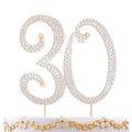 30 Cake Topper 30th Anniversary Birthday Wedding Diamond Cake Topper for Women Bling Rhinestone Cake Decoration Party Supplies Keepsake, Rose Gold