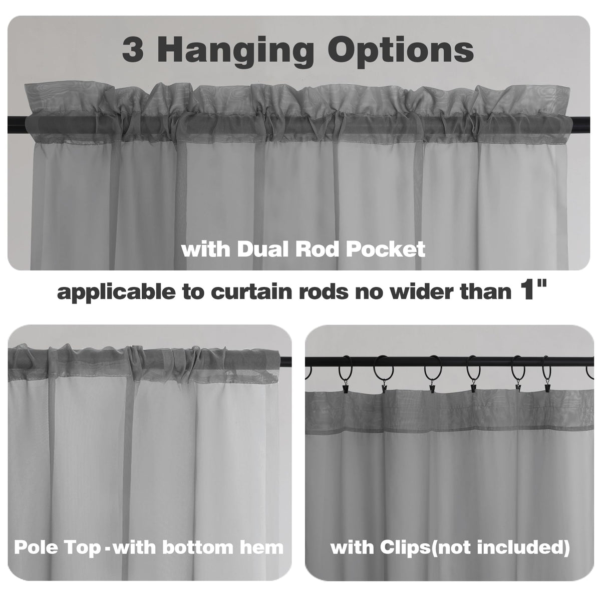 Sheer Curtains 84 inches Long 2 Panels