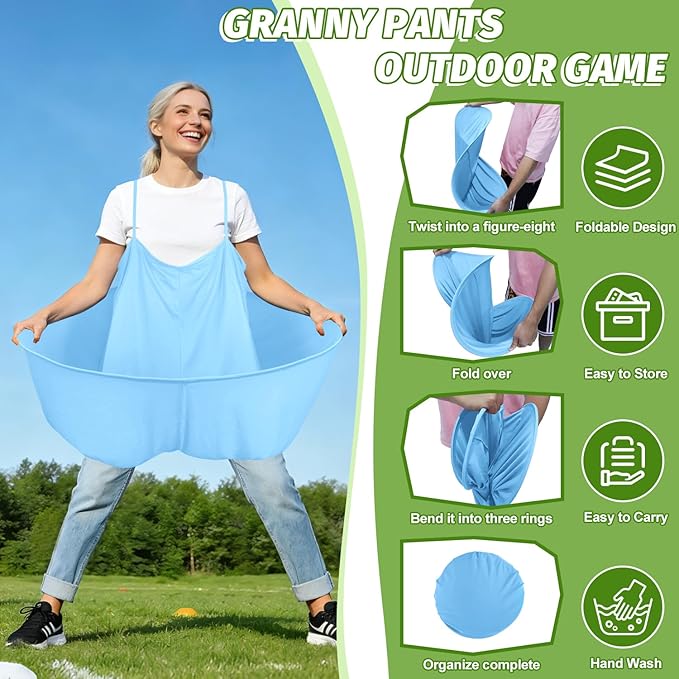 Granny Pants Outdoor Game, Granny Pants Yard Game for Adults with Bouncy Balls and 1 Air Pump (Random Colors), Granny Pants Game Granny Skirt Outdoor Game for Family Reunion Team Game Party