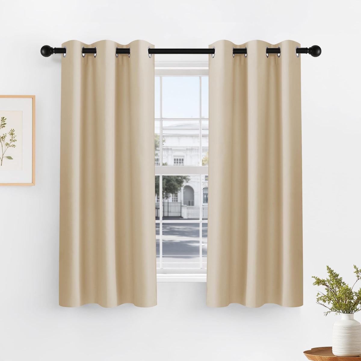 Biscotti Beige Blackout Curtains 42x60 Inches for Bedroom