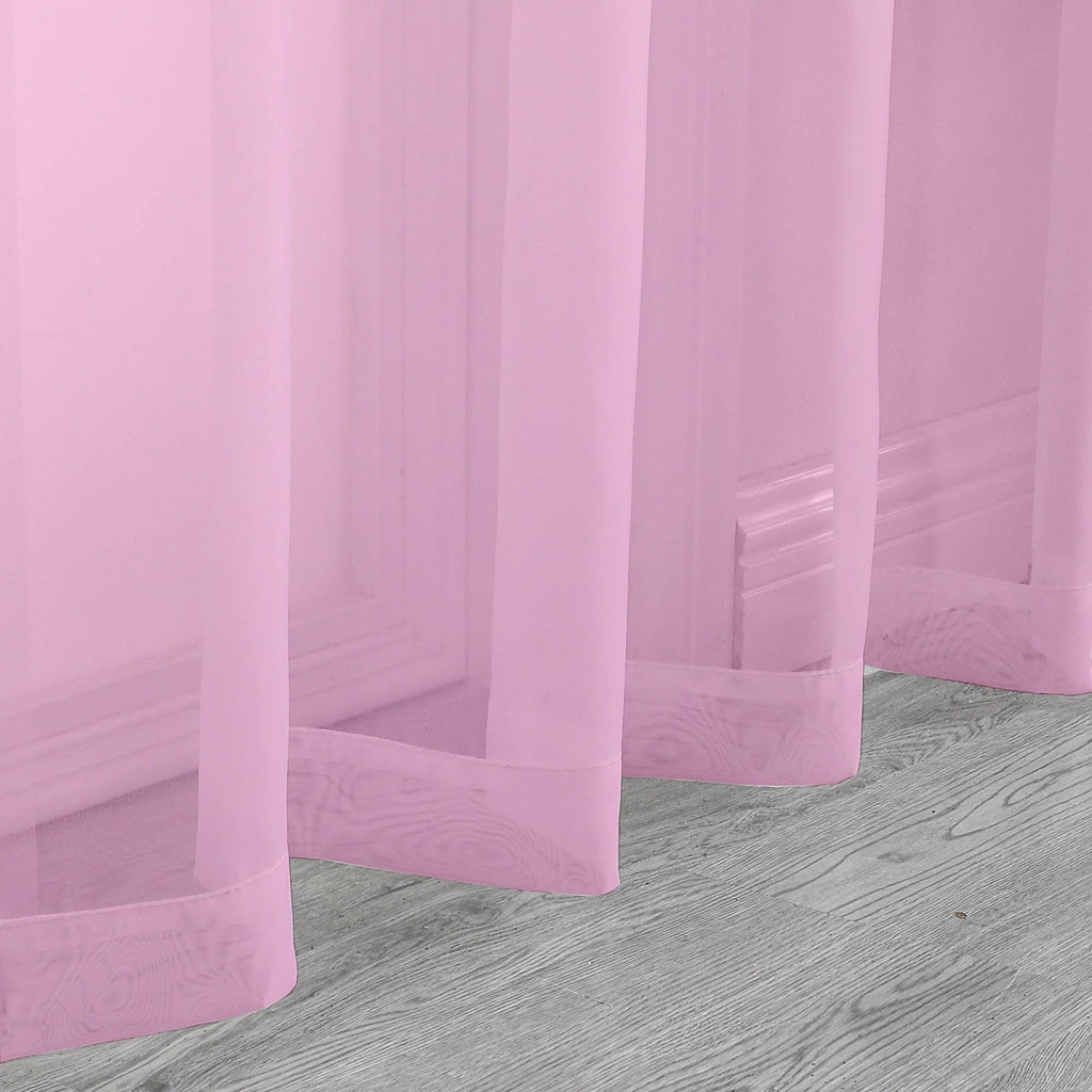 Sheer Pink Tier Curtains 24 Inch Length (2 Count)
