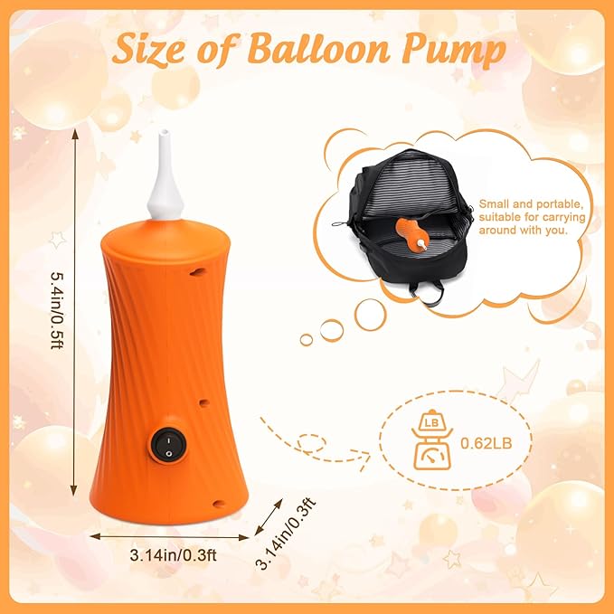 Balloon Pump Electric Air Pump for Long Balloon Inflator Blower Machine for Birthday Party Celebration Balloons Decorations for Twisty Animal Balloons