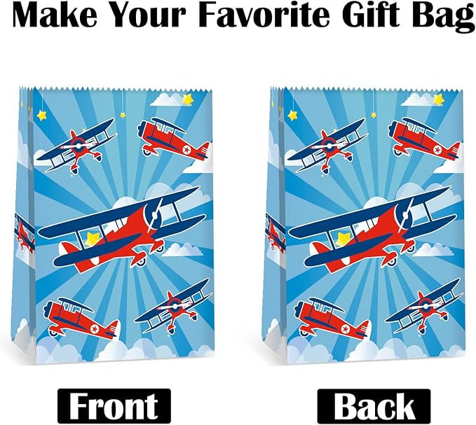 24Pcs Plane Party Bags Airplane Birthday Party Supplies Planes Party Decorations Airplane Gift Bag Airplane First Birthday Decorations