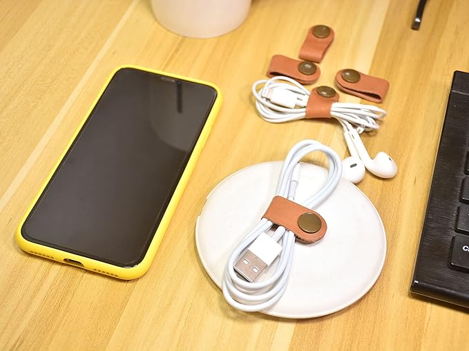 CAILLU Cord Organizer,Cord Keeper,Cable Organizer USB Holder,Cable Management,Cable Straps,Earbud case,wrap Headset Winder,Phone Earphone Clips Ties Stocking Stuffers for Women Men Gifts 10