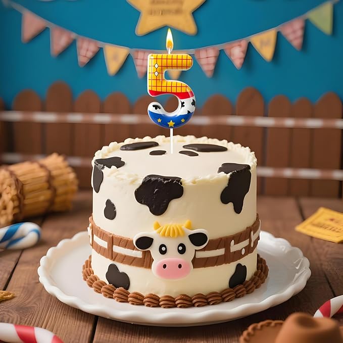 Toys Inspired Game Birthday Number Candles, Cartoon Story Number Candles, Cartoon Cake Decorations, Birthday Decoration Supplies, Suitable for Boys and Girls Party Celebrations (5) (Number 5)