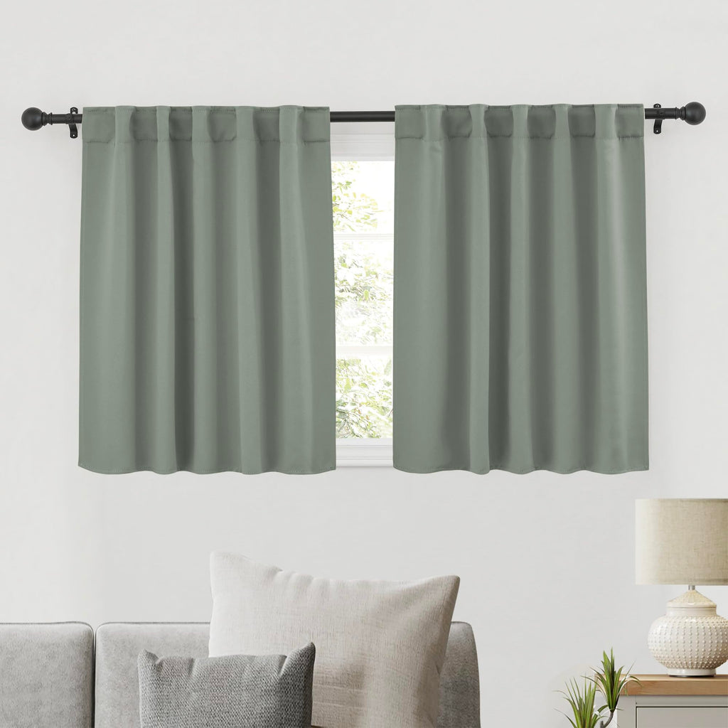 Short Curtains for Bedroom Kitchen Bathroom Cafe Basement Camper (2 Count)
