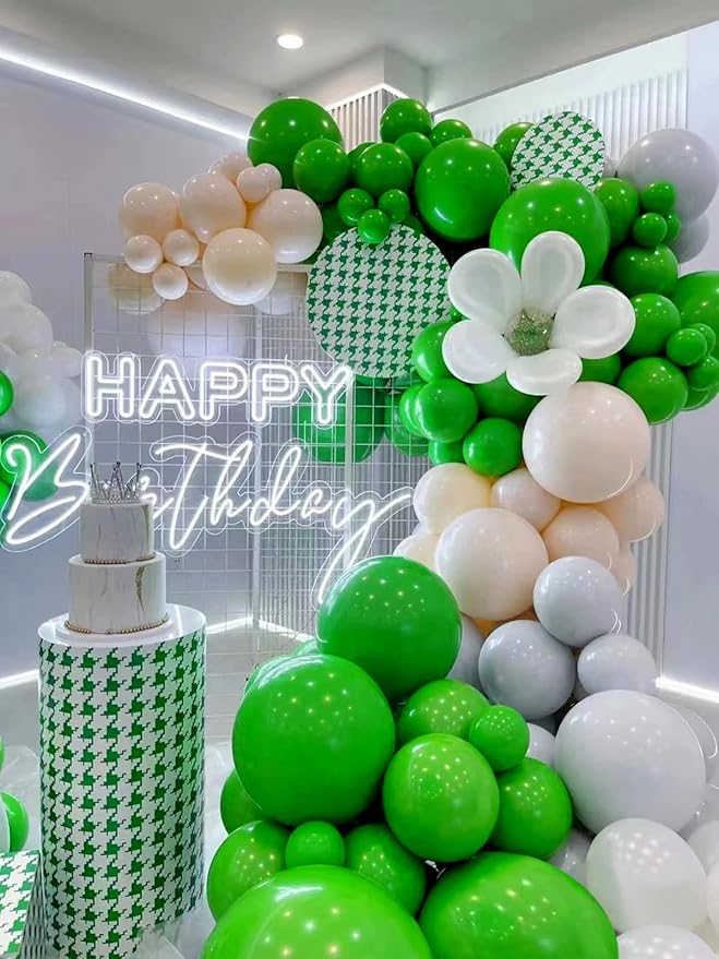 FOTIOMRG 110pcs Green Balloon Garland Arch Kit, 18 12 10 5 inch Green Latex Balloons Different Sizes Pack for Birthday Graduation Baby Shower Jungle Christmas Party Decorations