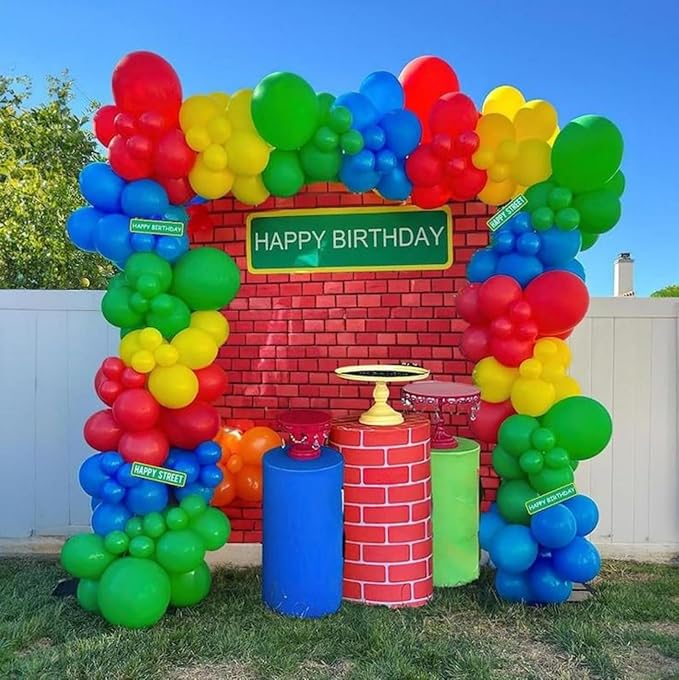 Red Yellow Blue Green Balloons, 12Inch 50PCS Colorful Yellow Blue Red Green Balloons for Video Game Party Rainbow Kid Birthday Party