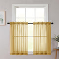 Gold Sheer Curtains 30 inch Length 2 Panels (2 Count)
