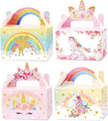 Tevxj 12 Pack Unicorn Party Favor Treat Boxes Unicorn Goodies Gift Boxes Party Supplies Birthday Bags Pastel Rainbow Theme Candy Bag for Girls Birthday Kids Decoration 6 x 3 x 3.5 Inches