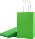 SUNCOLOR 12-Pack Green Gift Bags with Handles, 7.9 x 5.12 x 3.15 Inches Recyclable Paper Party Favor Bags for Birthday, Christmas, Easter, St. Patrick's Day