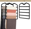 Pants Hangers Space Saving,3 Pack Velvet Short Neck Pants Hangers,5 Tier Space Saving Velvet Hanger,Closet Organizers and Storage Dorm Room Essentials for College Students Girls Guys Holds Pant,Jean